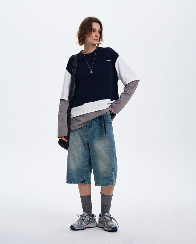 MADWITCH LAYERED FAUX TWO-PIECE HOODIE #6915