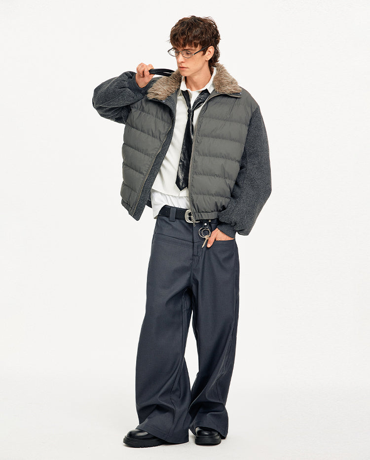 MADWITCH QUILTED STAND COLLAR DOWN JACKET #M0128