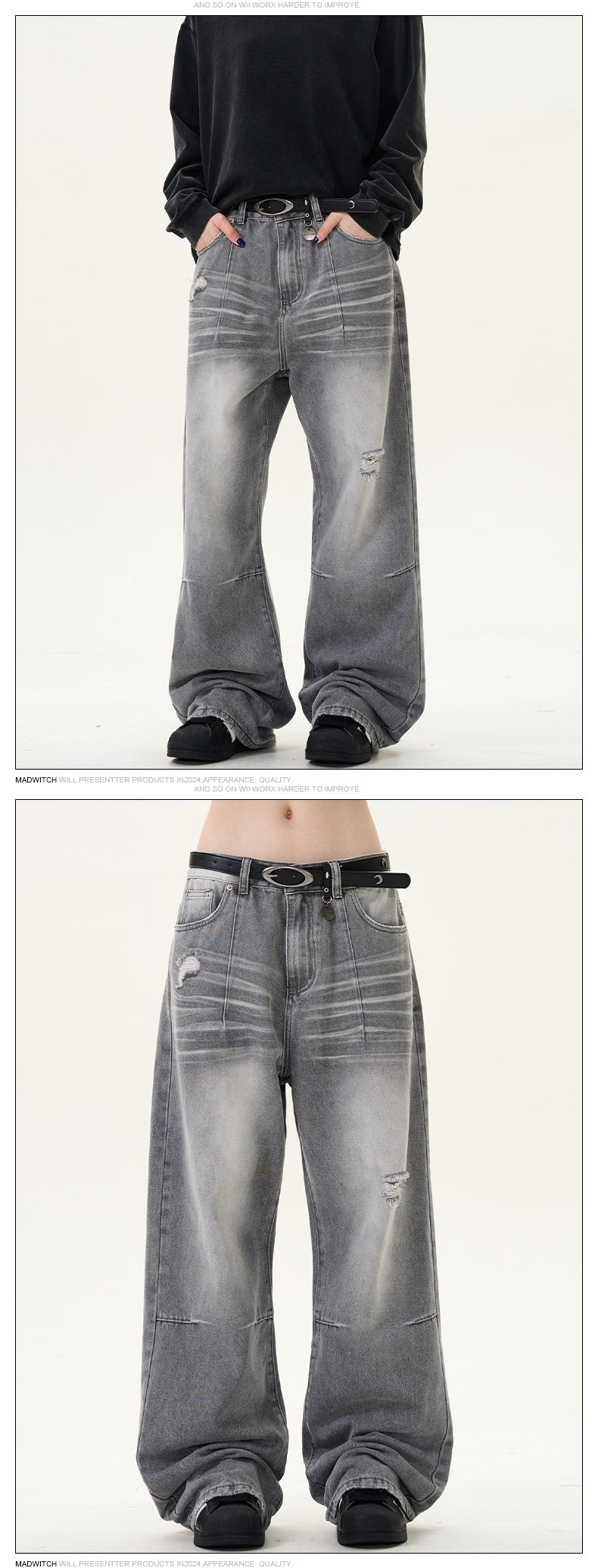 MADWITCH DISTRESSED DECONSTRUCTED JEANS #D1639