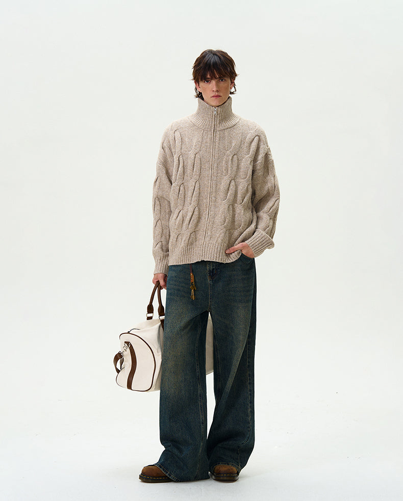 MADWITCH HALF-TURTLENECK CARDIGAN SWEATER #MY008