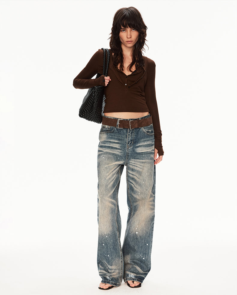 MADWIT INK SPLATTER JEANS #G6942