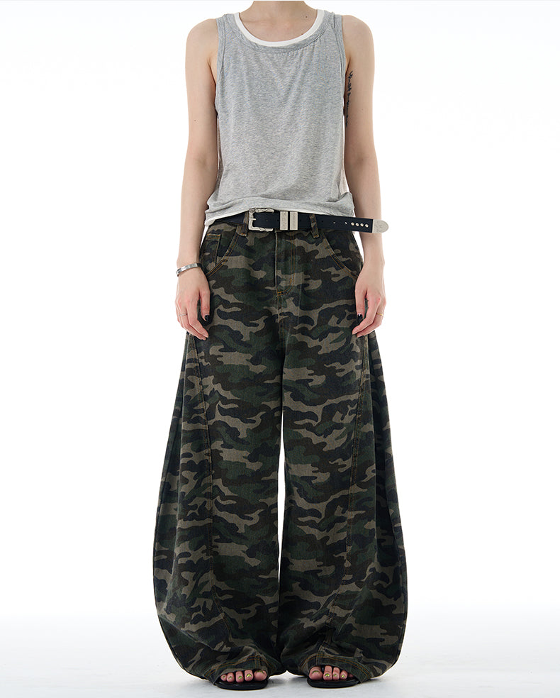 MADWITCH CAMO WIDE-LEG PANTS #G6808