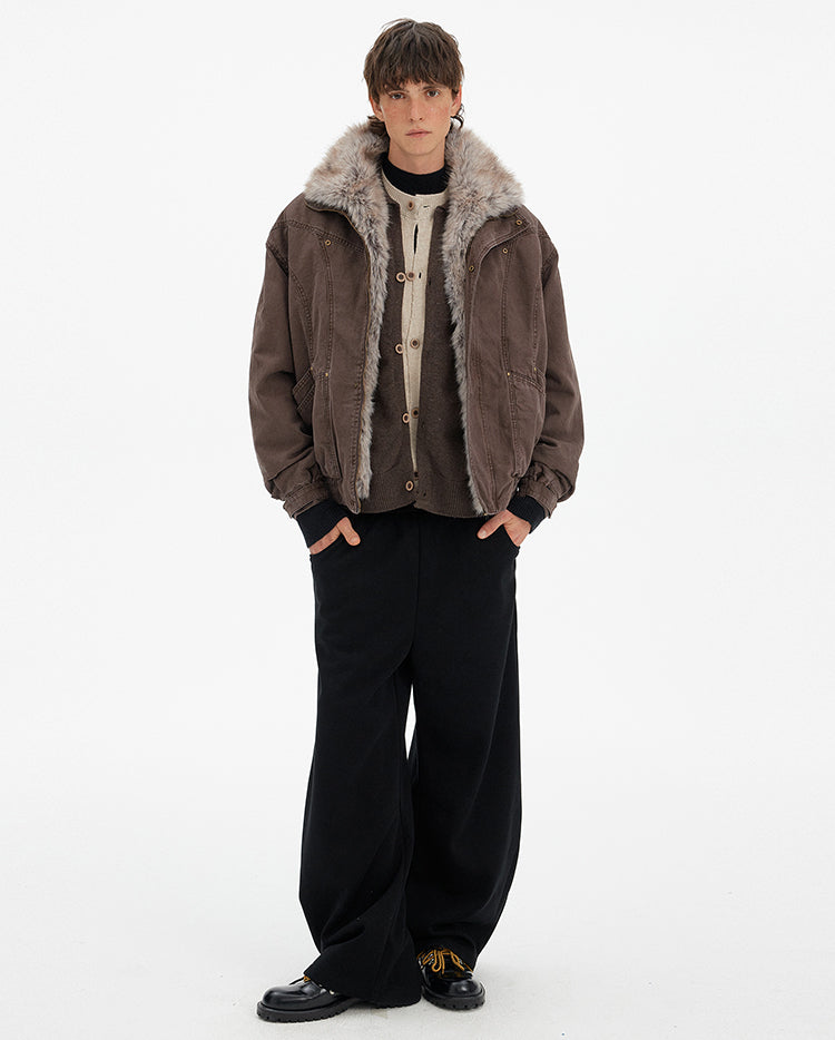 MADWITCH DETACHABLE FUR COLLAR WORK PARKA #990998