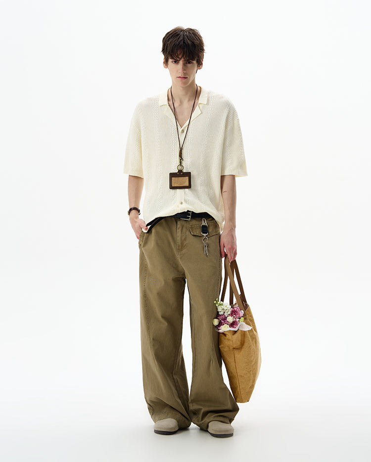 MADWITCH OLD MONEY CABLE KNIT SHIRT #68827