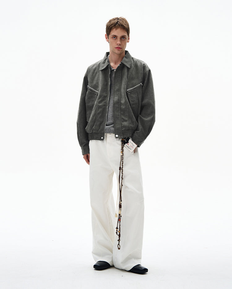 MADWITCH UNISEX SUEDE UTILITY JACKET #L963