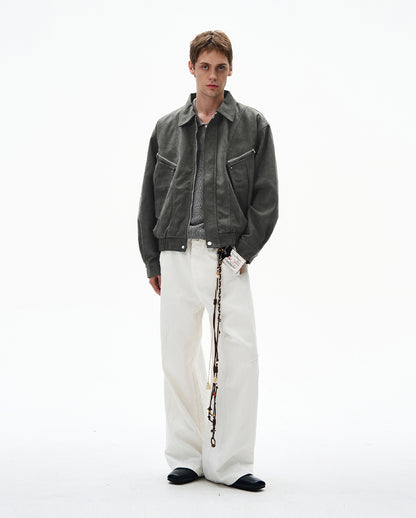 MADWITCH UNISEX SUEDE UTILITY JACKET #L963