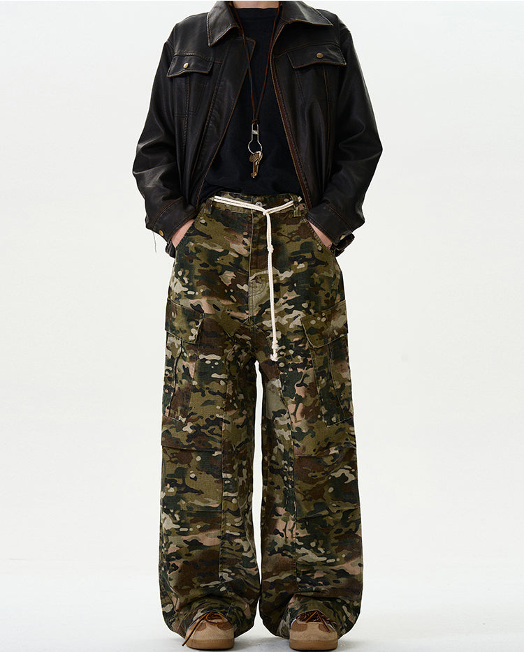 MADWITCH CAMO RUCHED CARGO PANTS #CK6578