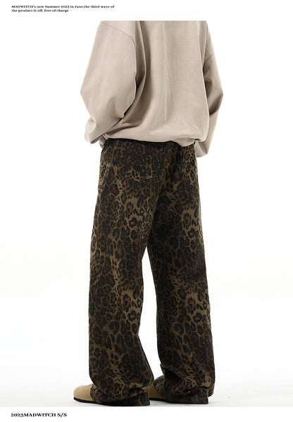 MADWITCH LEOPARD PRINT CASUAL PANTS #WH6854