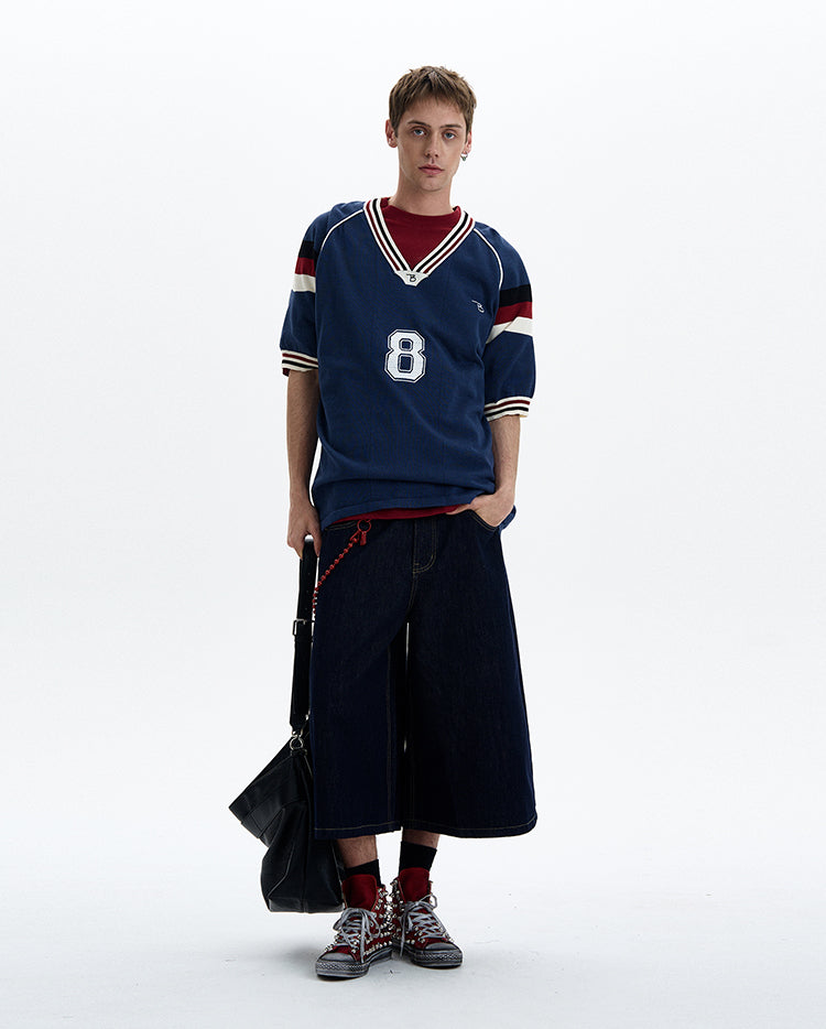 MADWITCH V-NECK KNIT TEE #TA551