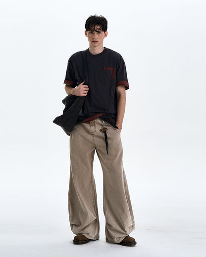 MADWITCH CONTRAST COLOR CREWNECK TEE #C205C25
