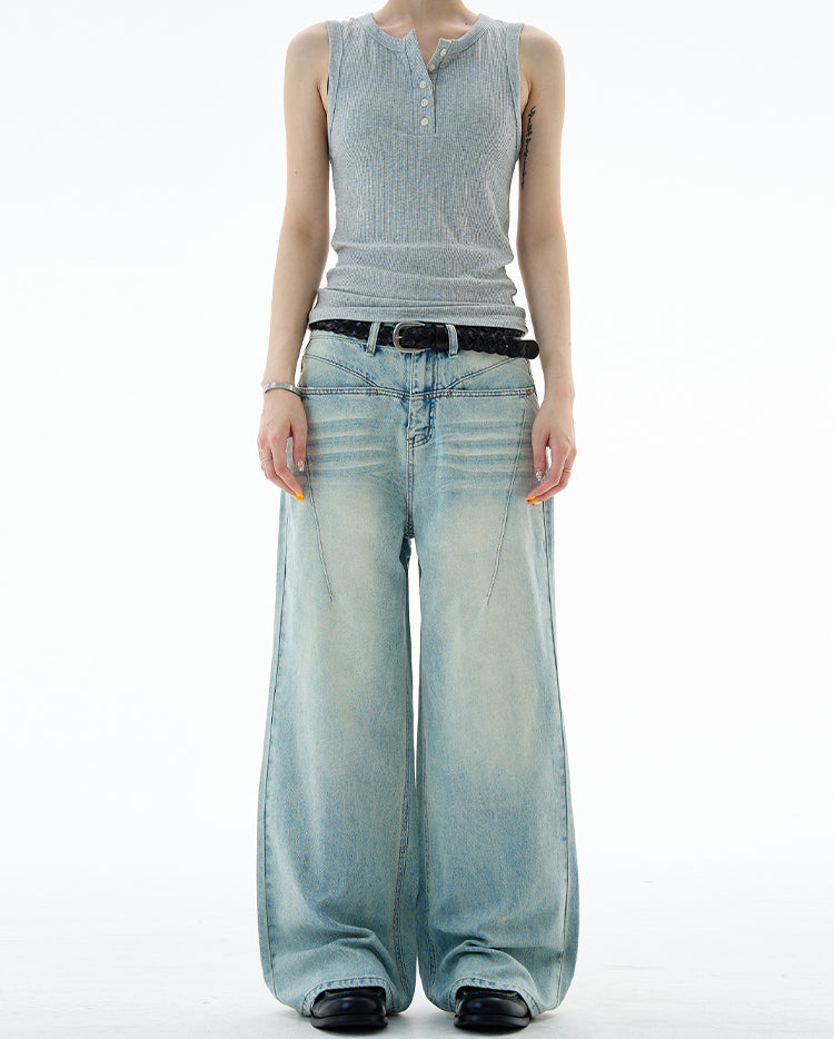 MADWITCH PATCHWORK DISTRESSED DENIM #K9653