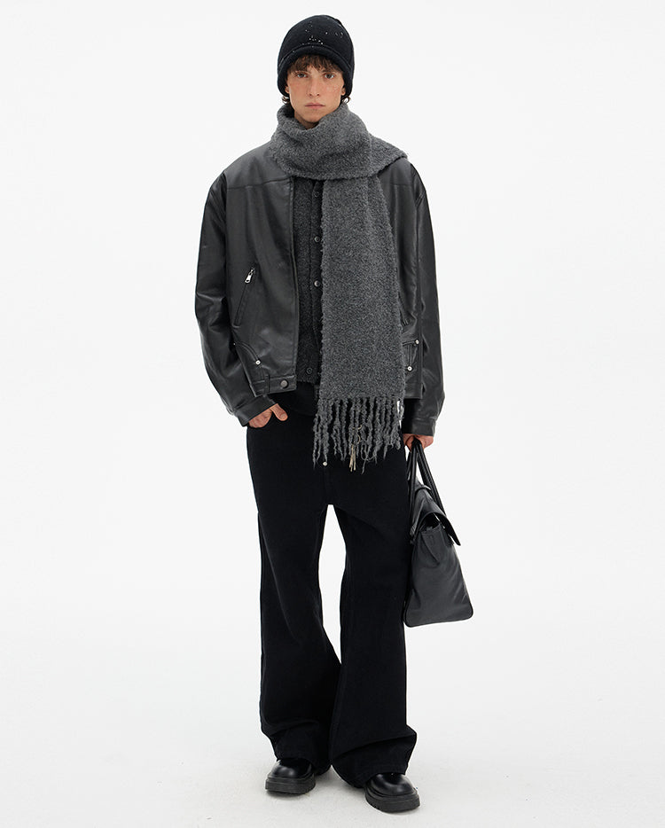 MADWITCH MINIMAL PU DOWN JACKET #YR002