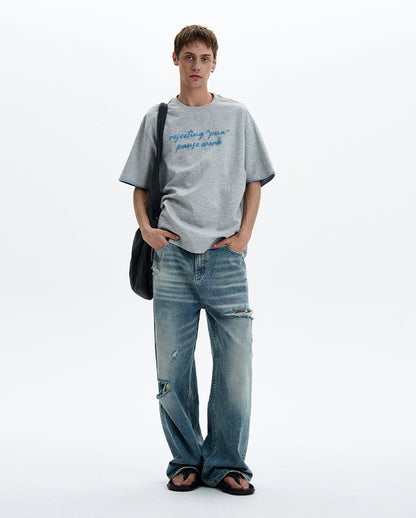 MADWITCH VERSATILE EMBROIDERED T-SHIRT #880312