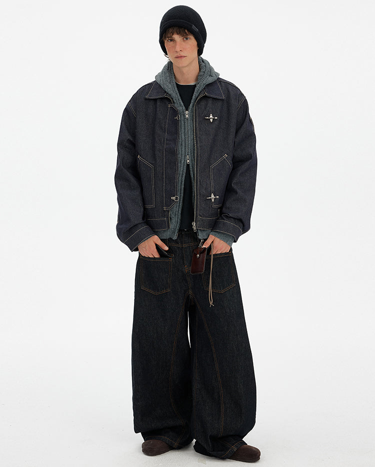 MADWITCH DECONSTRUCTED FLIGHT DENIM JACKET #DY3002