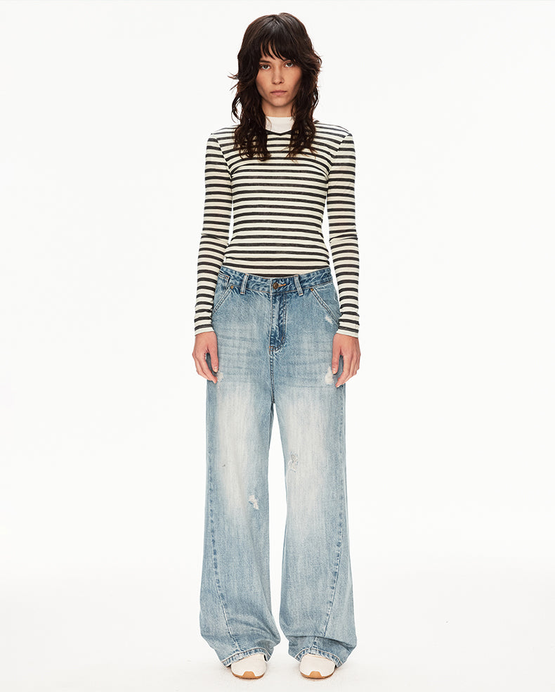 MADWIT RIPPED WASH JEANS #WH0A129