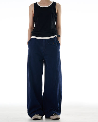 MADWITCH VINTAGE DRAPE RELAXED PANTS #CK3392