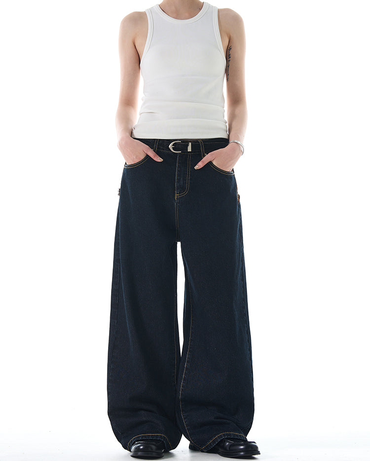 MADWITCH PATCHWORK STRAIGHT-LEG JEANS #G6651