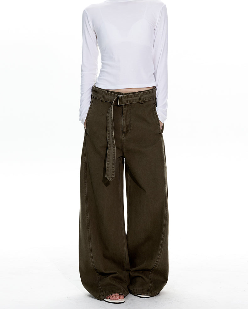 MADWITCH BELT DETAIL WIDE LEG JEANS #CK6919