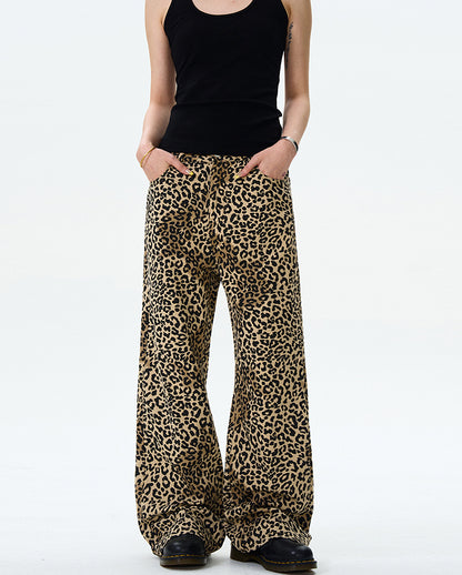 MADWITCH LEOPARD PRINT BOOTCUT CASUAL PANTS #WHOA097