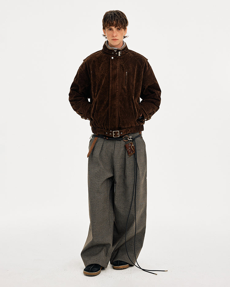 MADWITCH SUEDE QUILTED RECONSTRUCTION JACKET #AW25511