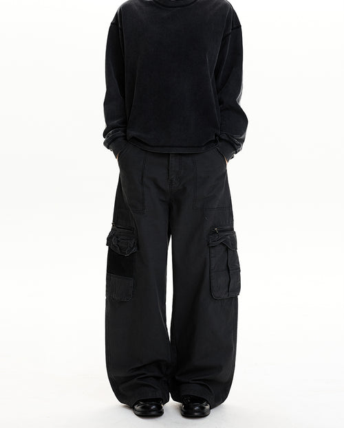 MADWIT WASHED MULTI-POCKET WORK PANTS #CK6923