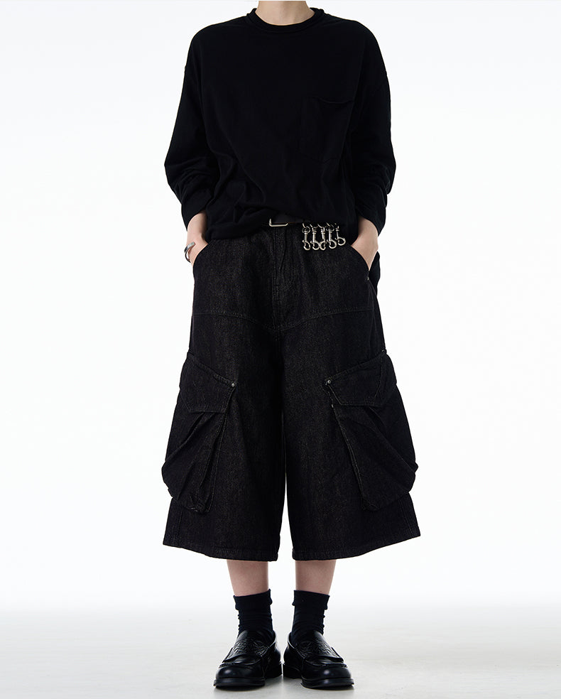 MADWITCH OVERKNEE CARGO DENIM PANTS #CK9610D
