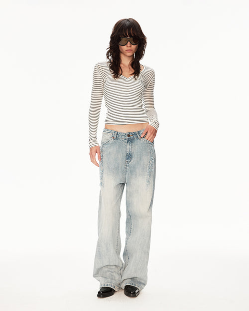 MADWIT FADED VINTAGE JEANS #WH0A126