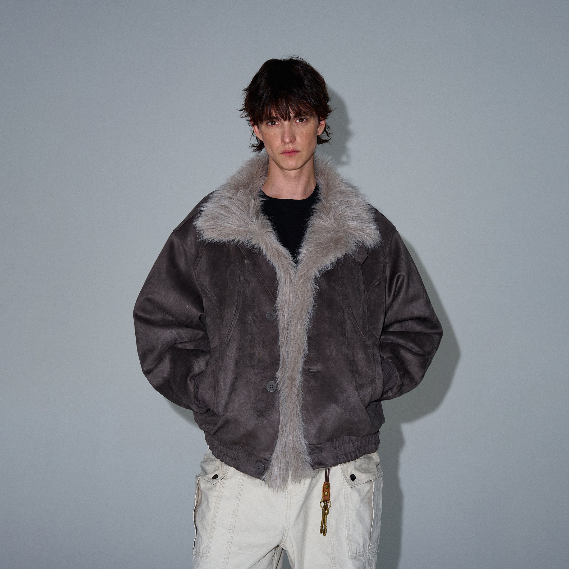 MADWITCH LOOSE FIT FUR-COLLAR JACKET #990213