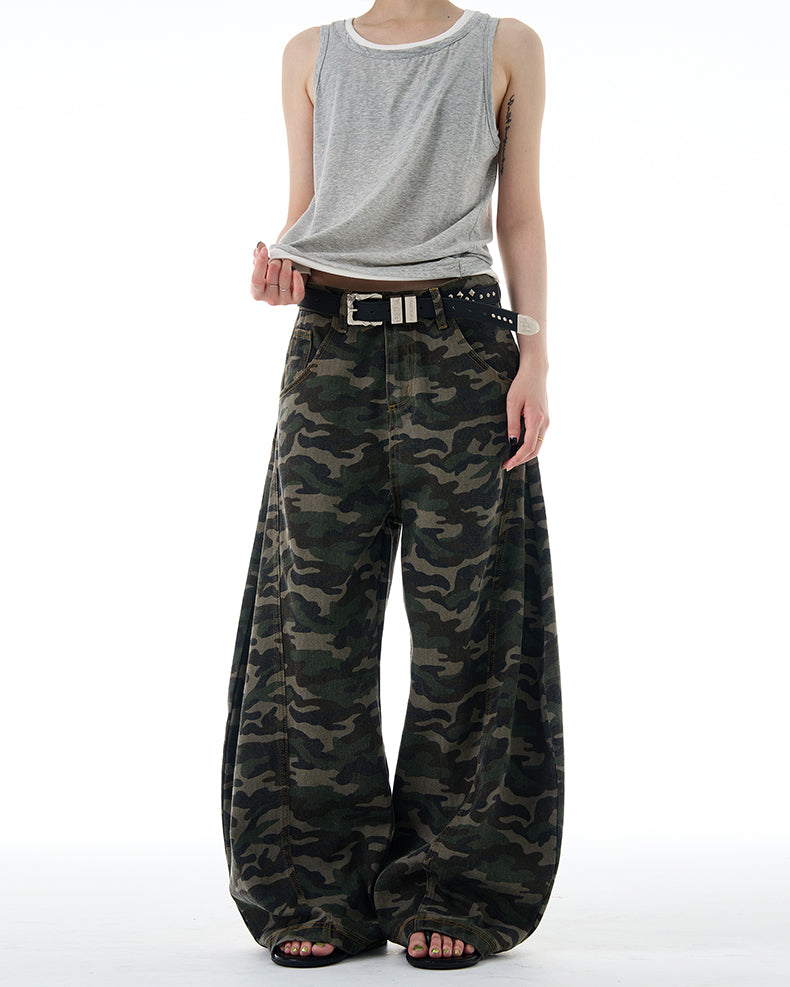 MADWITCH CAMO WIDE-LEG PANTS #G6808