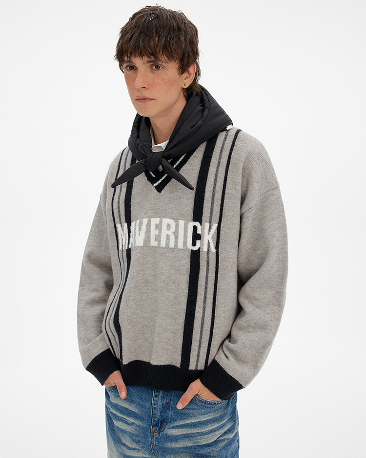 MADWITCH STRIPE VEE SWEATER #MY519