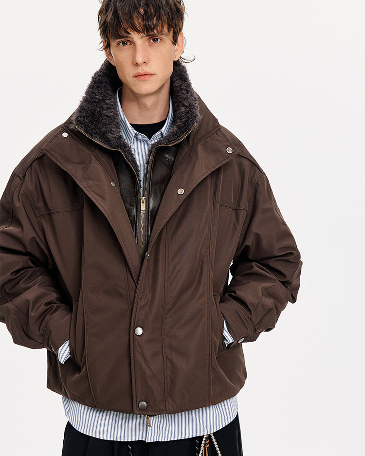 MADWITCH PATCHWORK FAUX LAYER DOWN JACKET #630132