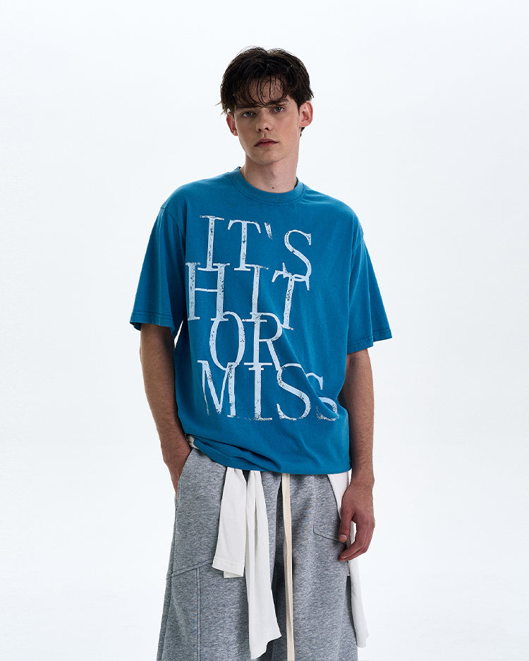 MADWITCH ROUND NECK LETTER PRINT T-SHIRT #27297