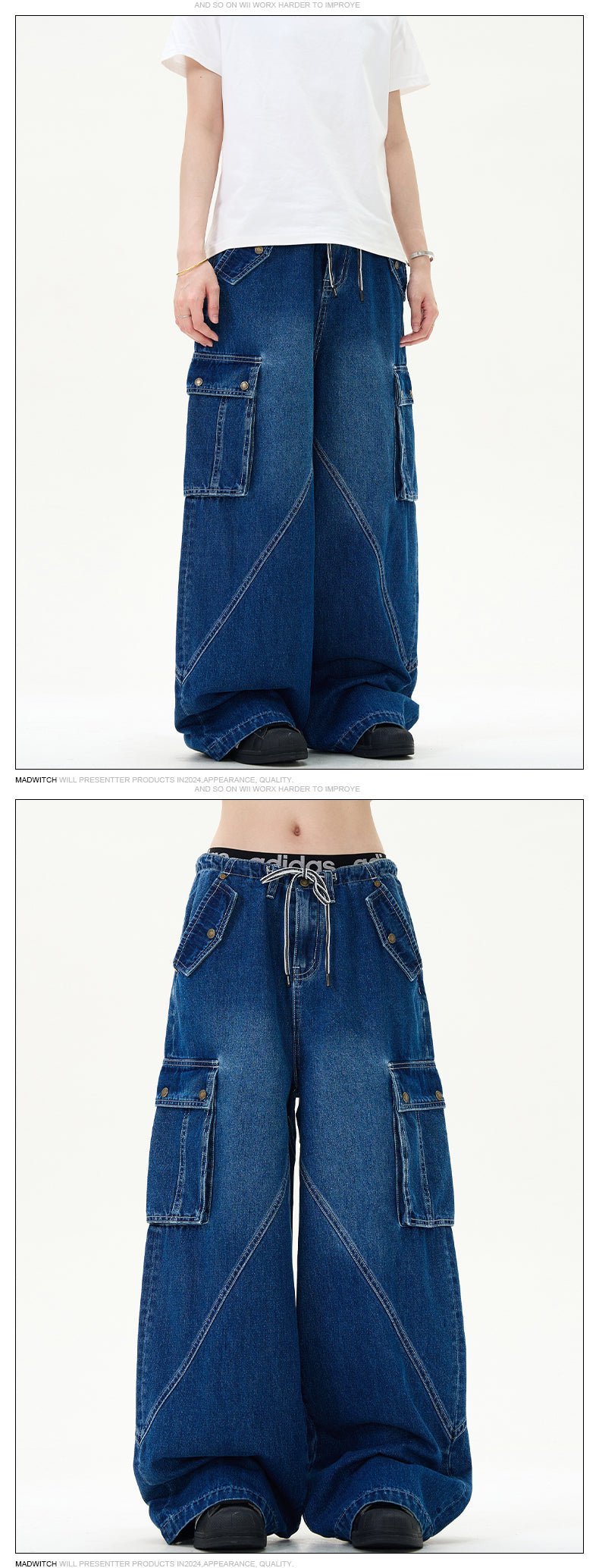 MADWITCH BAGGY CURVED-POCKET JEANS #L364