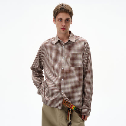 MADWITCH UNISEX VINTAGE PLAID LONG SHIRT #CR6215