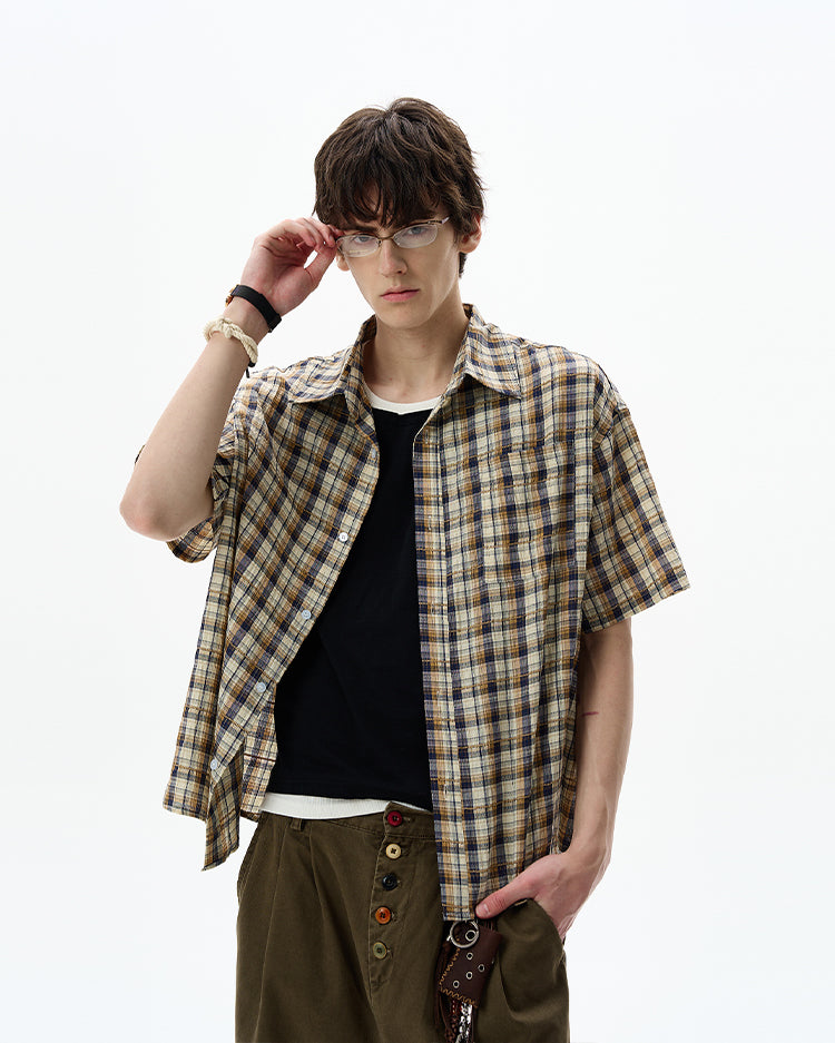 MADWITCH CONTRAST CHECKERED SHIRT #CR251