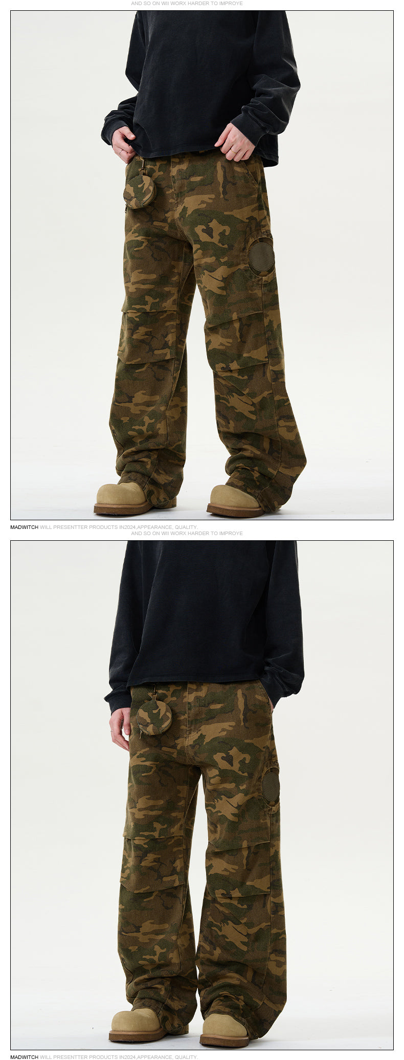 MADWITCH CAMOUFLAGE STRAIGHT LEG WORK PANTS #DCC808