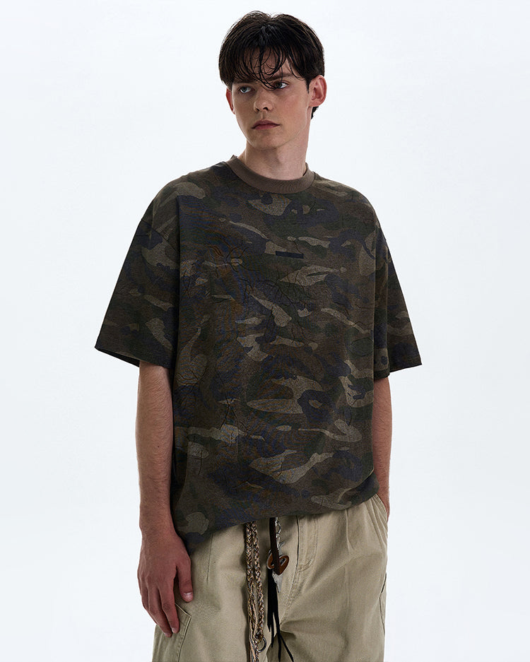 MADWITCH RETRO CAMOUFLAGE T-SHIRT #6932