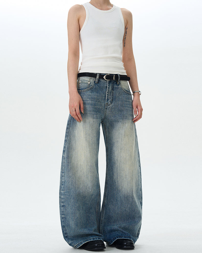 MADWITCH STRAIGHT-LEG WASHED DENIM JEANS #G6669