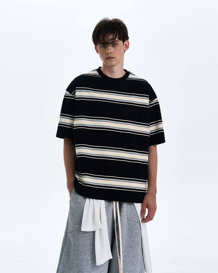 MADWITCH STRIPED SHORT SLEEVE SHIRT #27325