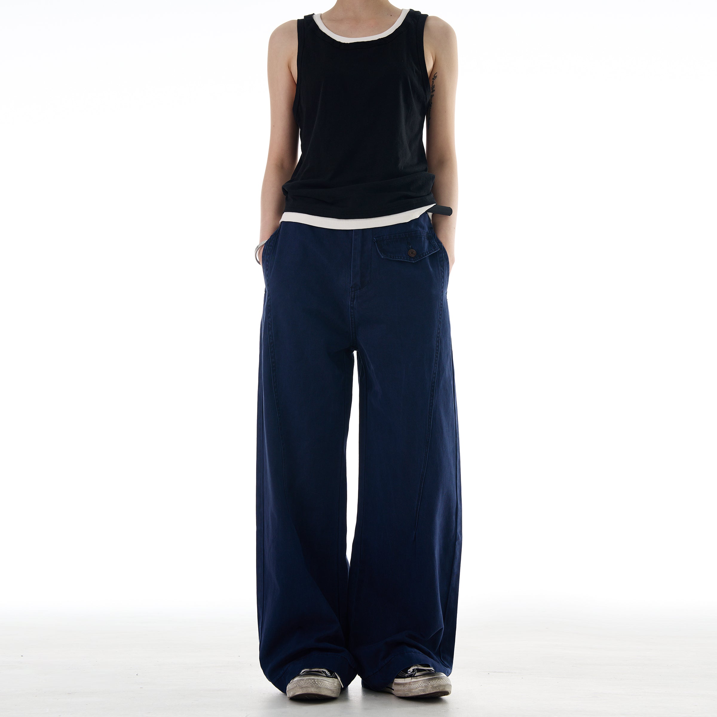 MADWITCH VINTAGE DRAPE RELAXED PANTS #CK3392