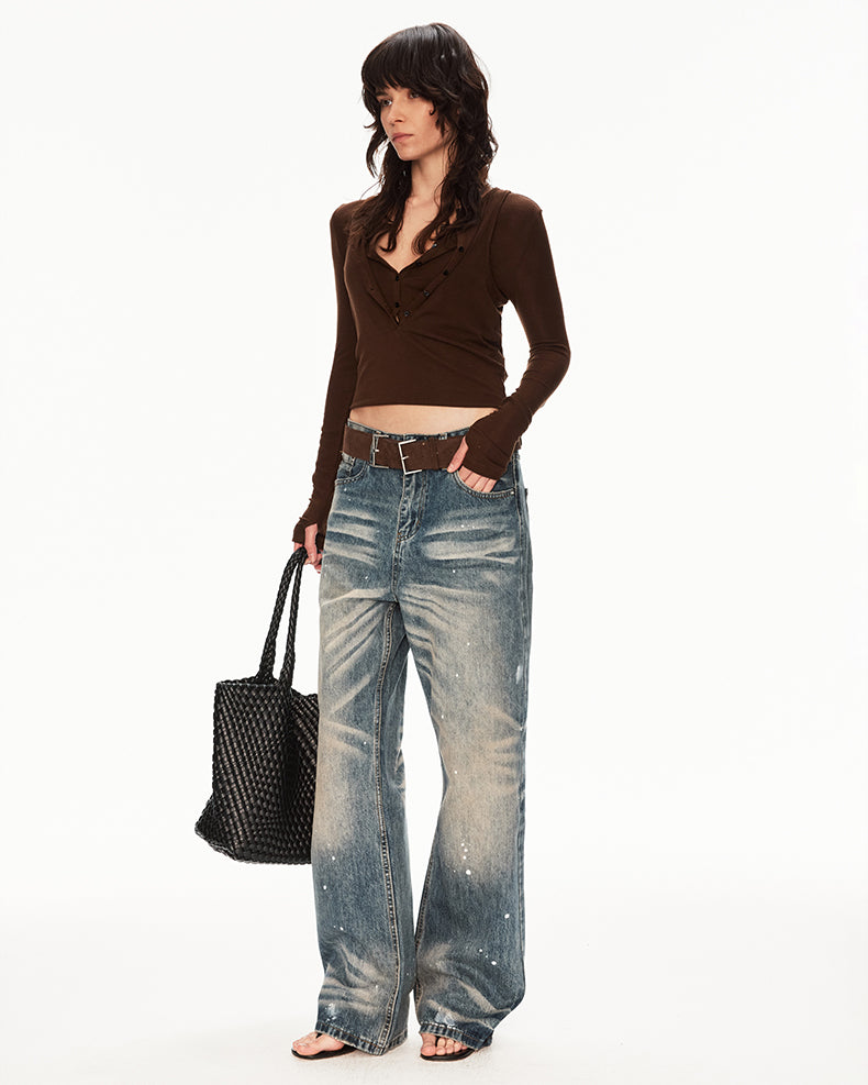 MADWIT INK SPLATTER JEANS #G6942