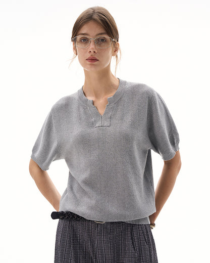 MADWITCH CLEAN FIT KNIT T-SHIRT #M6113