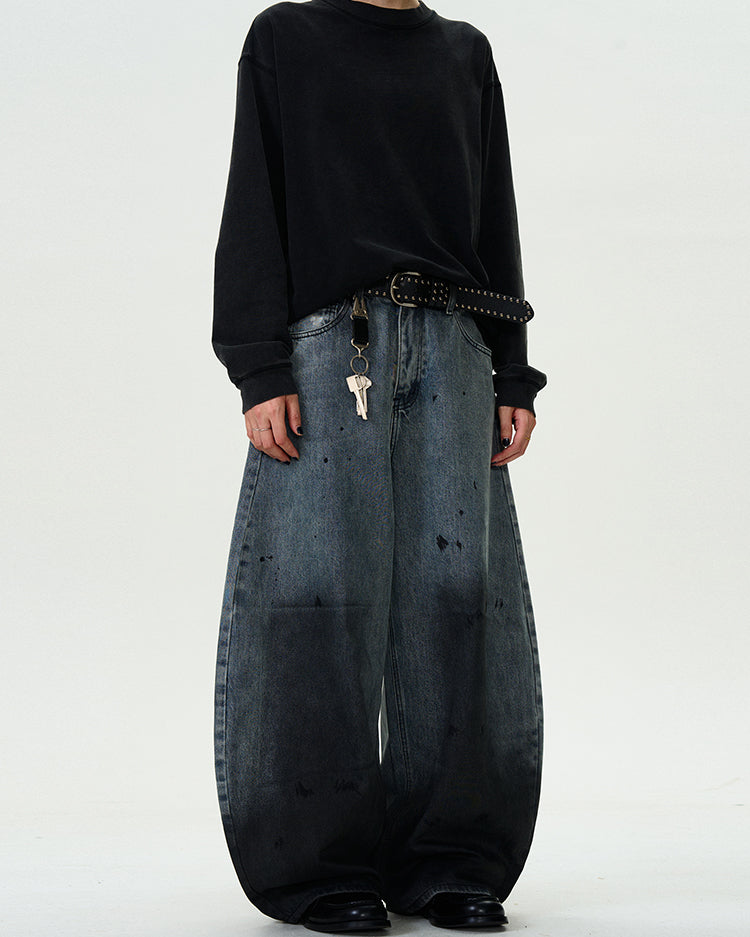 MADWITCH LOOSE FIT WIDE LEG DENIM PANTS #CK5375