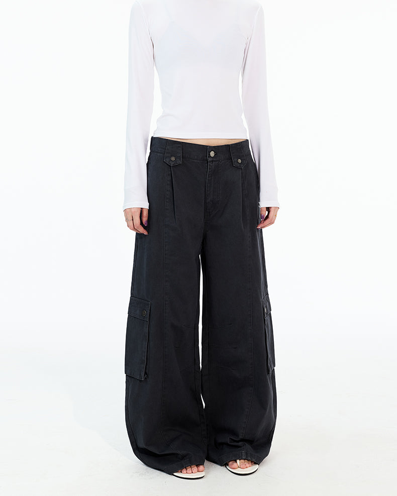 MADWITCH PLEATED MULTI-POCKET WORK PANTS #A619