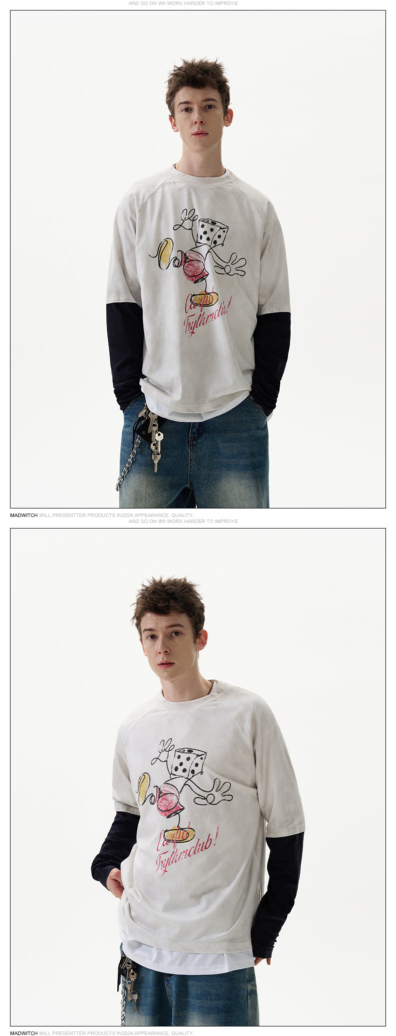 MADWITCH FUNNY PRINT LONG SLEEVE #27257