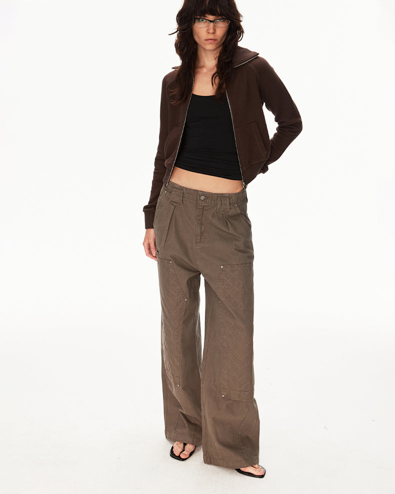 MADWIT PATCHWORK PLEATED WORK PANTS #CK6939