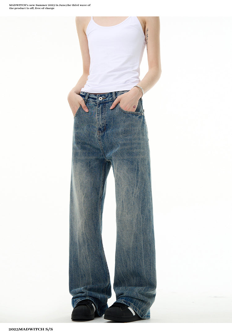 MADWITCH STRAIGHT LEG WASH JEANS #K9137