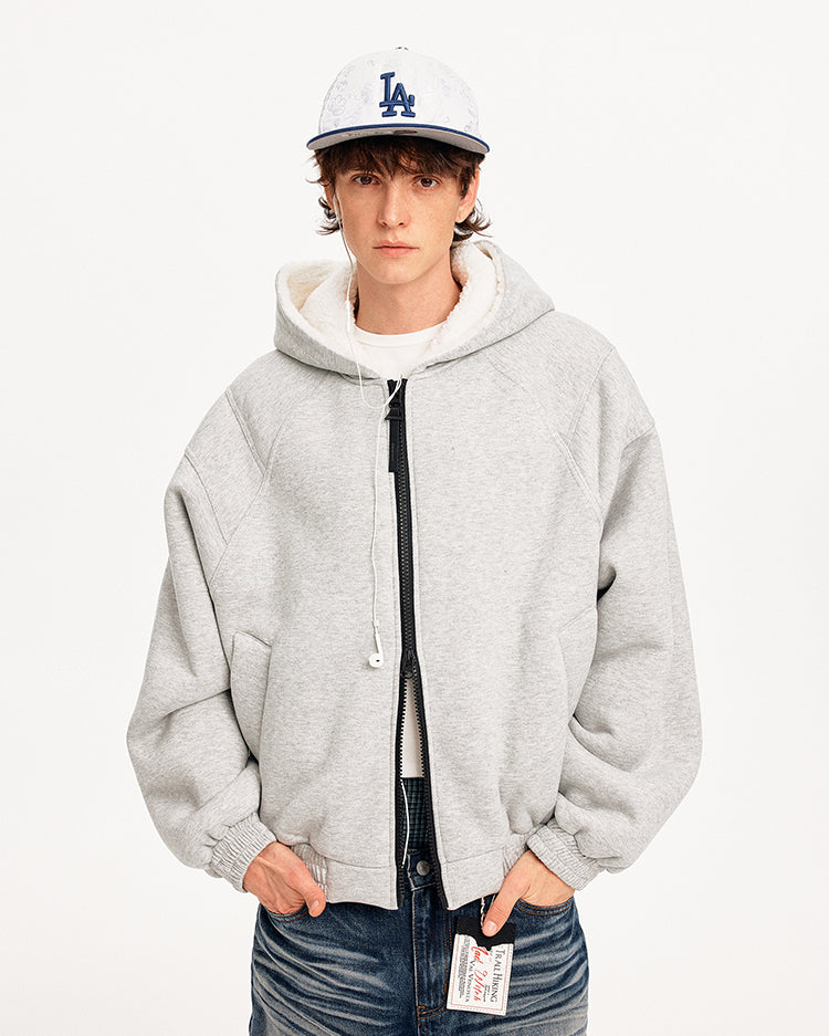 MADWITCH DECONSTRUCTED HOODED FLEECE JACKET #DW1631