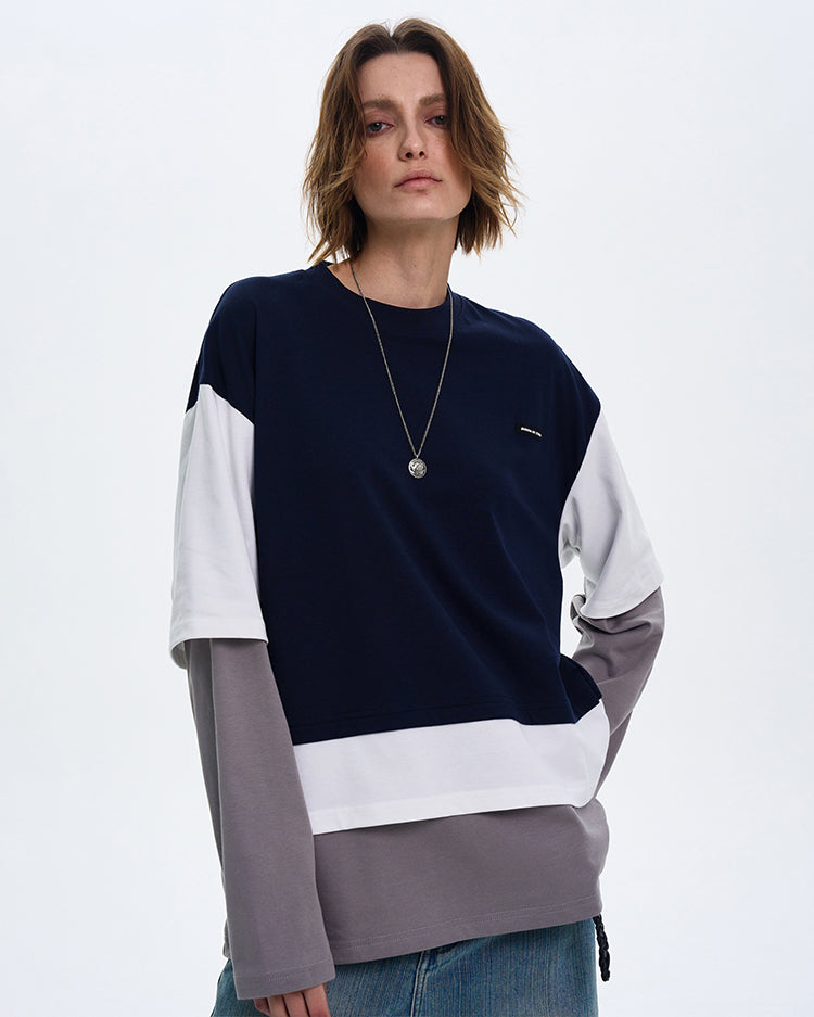 MADWITCH LAYERED FAUX TWO-PIECE HOODIE #6915