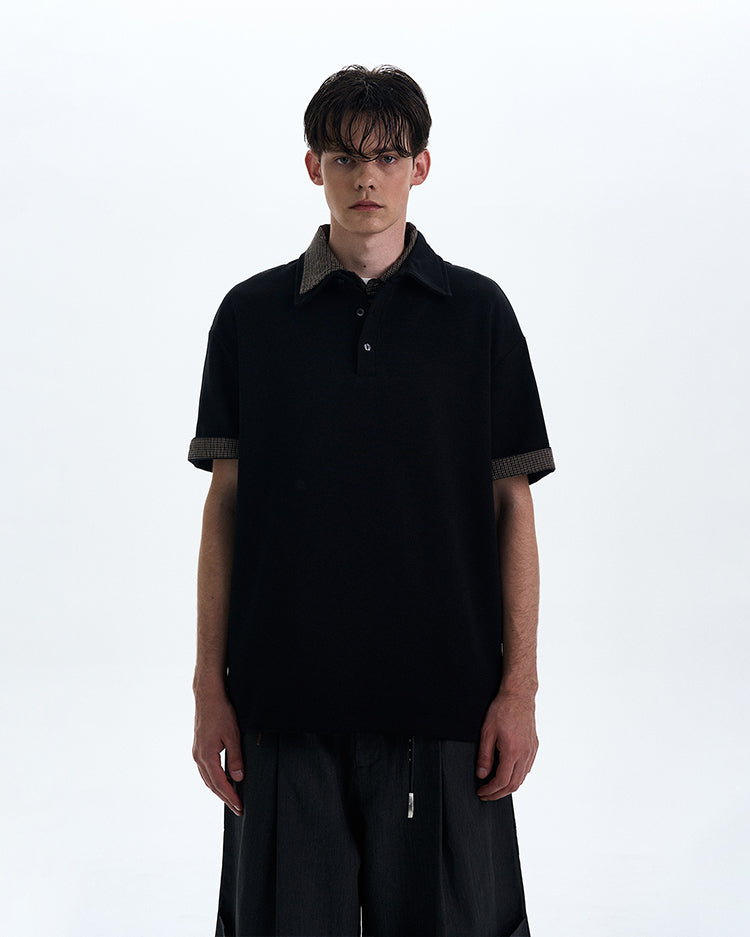 MADWITCH PLAID TURN-DOWN COLLAR SHORT SLEEVE SHIRT #C1768C25